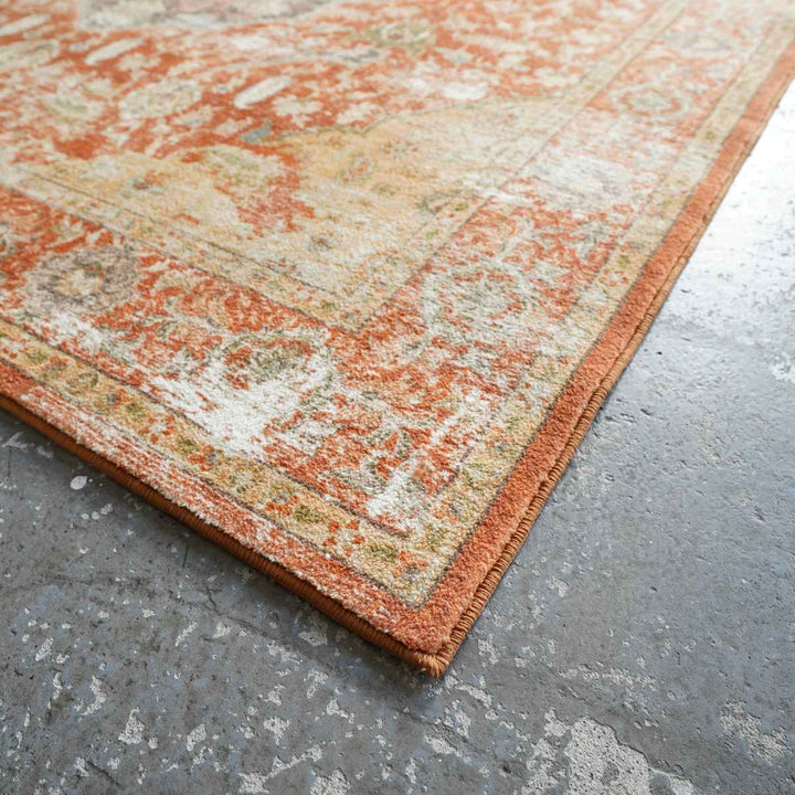 ラグマイクロファイバー幾何学デザイン200×250cmヴィンテージ風