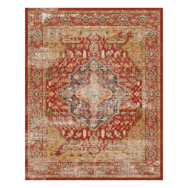 ラグマイクロファイバー幾何学デザイン200×250cmヴィンテージ風