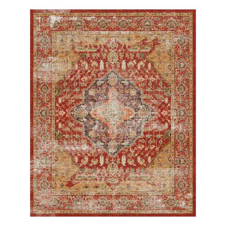 ラグマイクロファイバー幾何学デザイン200×250cmヴィンテージ風