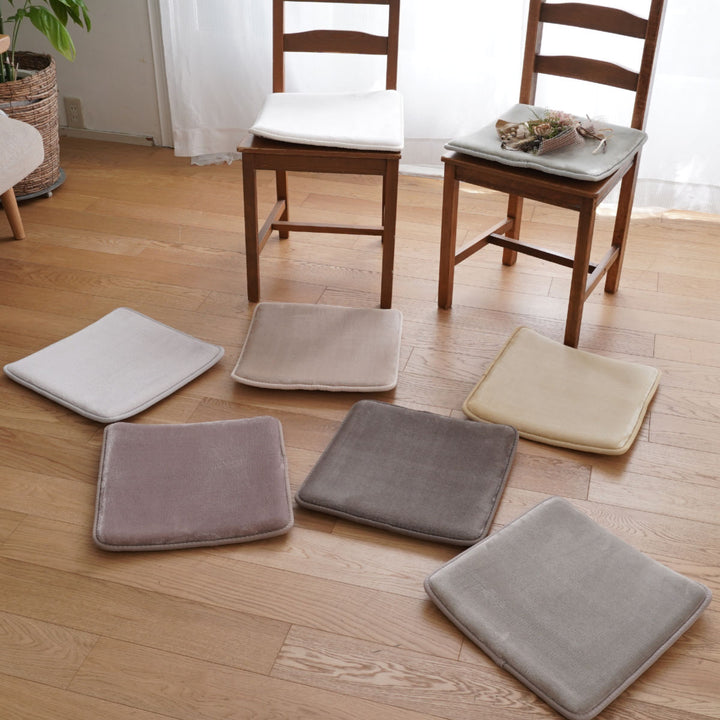 チェアパッド3層ウレタンフランネル四角くすみカラー