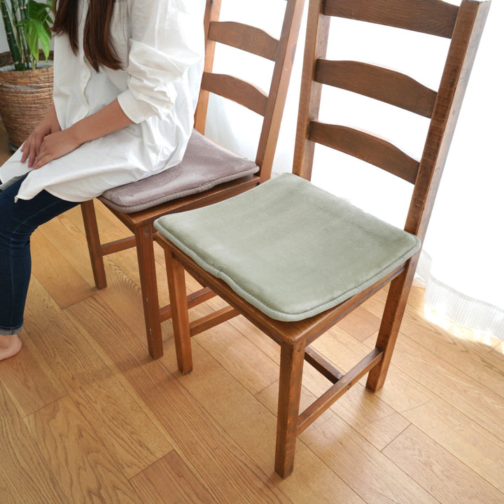 チェアパッド3層ウレタンフランネル四角くすみカラー