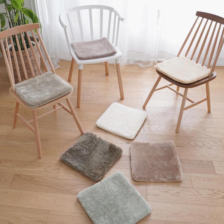 チェアパッド2層ウレタンマイクロファイバー四角くすみカラー