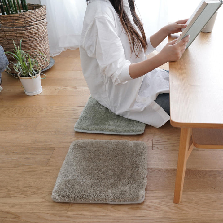 チェアパッド2層ウレタンマイクロファイバー四角くすみカラー