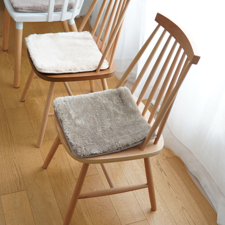 チェアパッド2層ウレタンマイクロファイバー四角くすみカラー