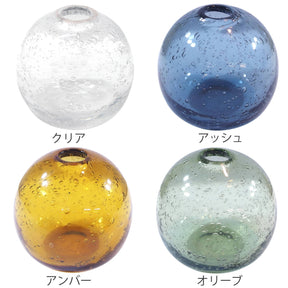 花瓶 手吹きバブルガラスフラワーベース ボールL ガラス – ハウジー