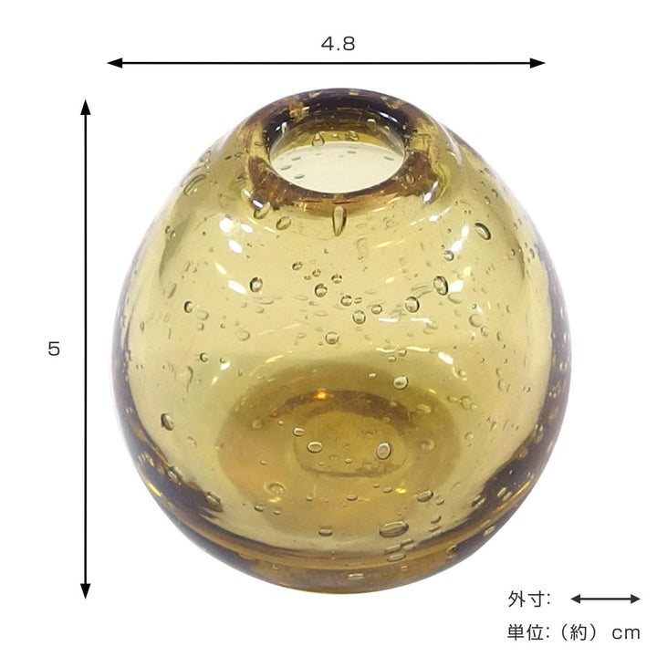 花瓶手吹きバブルガラスフラワーベースボールSガラス