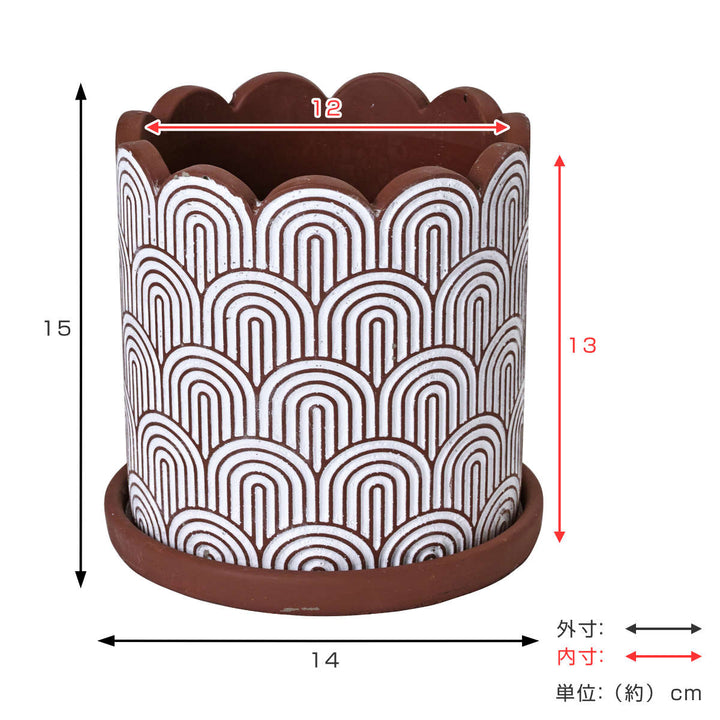 植木鉢ホワイトラインプランターMサイズ