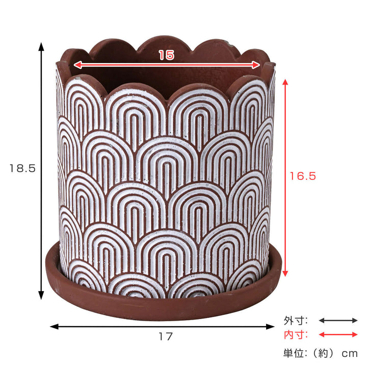 植木鉢ホワイトラインプランターLサイズ