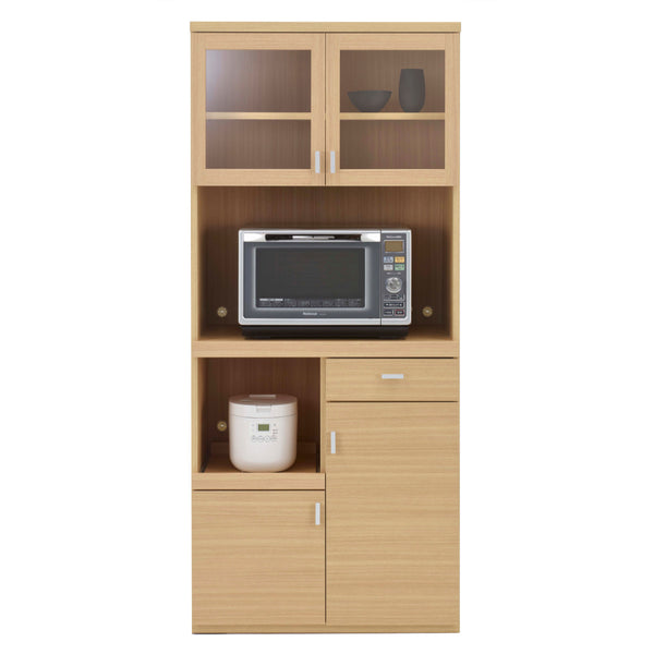 レンジボードワイド北欧風キッチン収納日本製約幅79cm