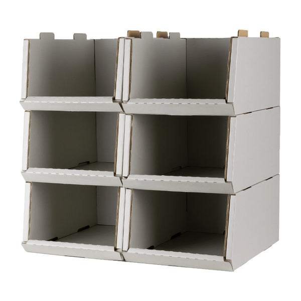 収納ボックススタッキングコンテナS6個セット収納ケースコンテナダンボール製
