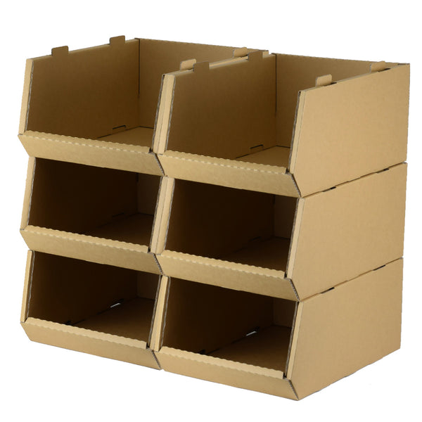 収納ボックススタッキングコンテナM6個セット収納ケースコンテナダンボール製