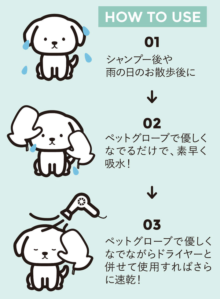 タオルペット用吸水ペットグローブ手袋