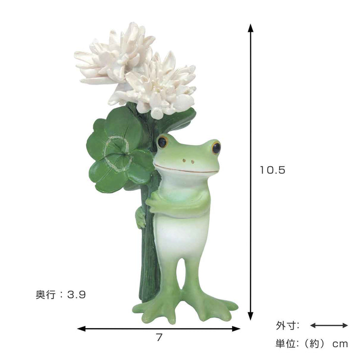 コポークローバーとカエルカエル置物