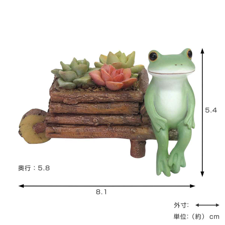 コポー多肉植物カーとカエルカエル置物