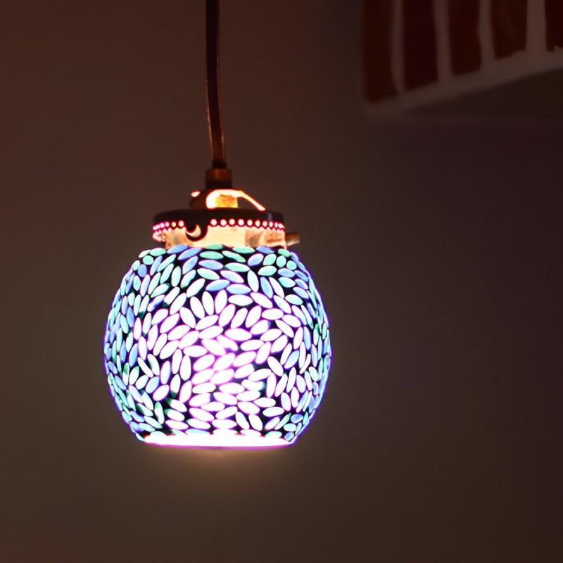照明モザイクハンキングランプサークルリーフ直径10cm