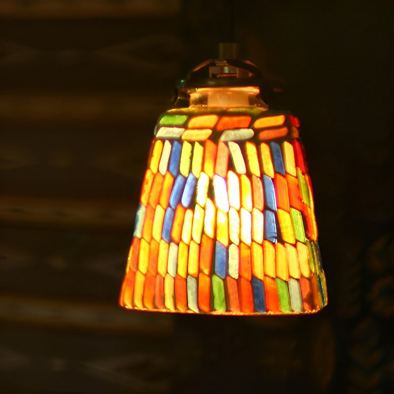 照明モザイクハンキングランプ六角スティック幅13cm