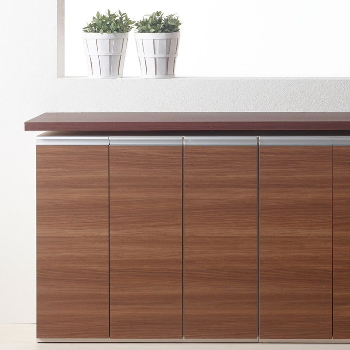 カウンター下収納薄型ローキャビネット日本製約幅120cm