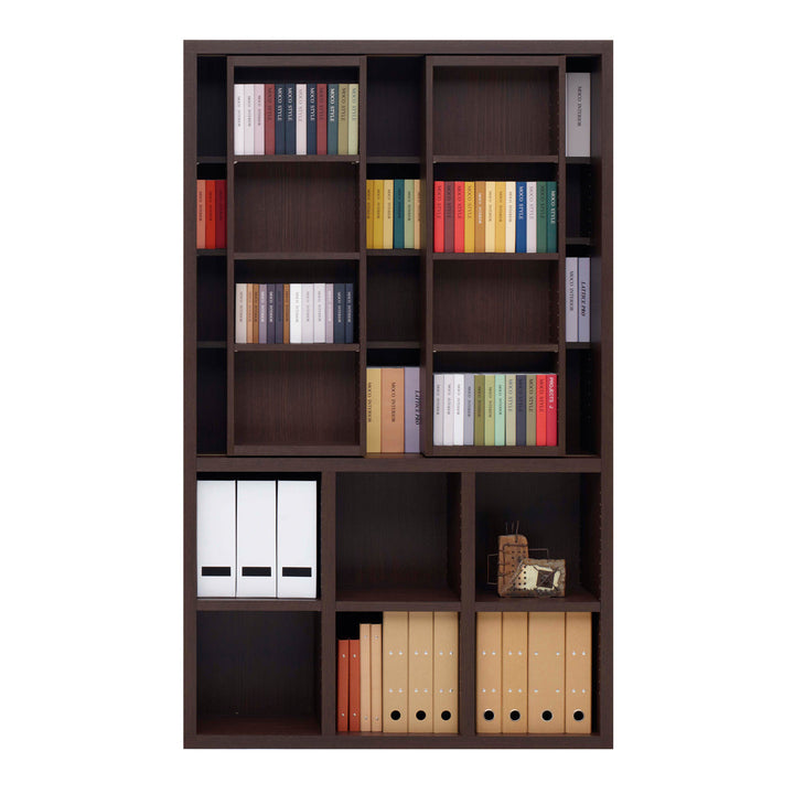 スライド書棚ハイタイプ上下回転設置日本製約幅110cm