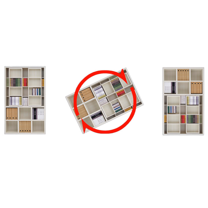 スライド書棚ハイタイプ上下回転設置日本製約幅110cm