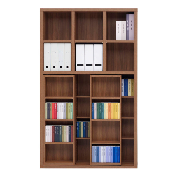 スライド書棚ハイタイプ上下回転設置日本製約幅110cm