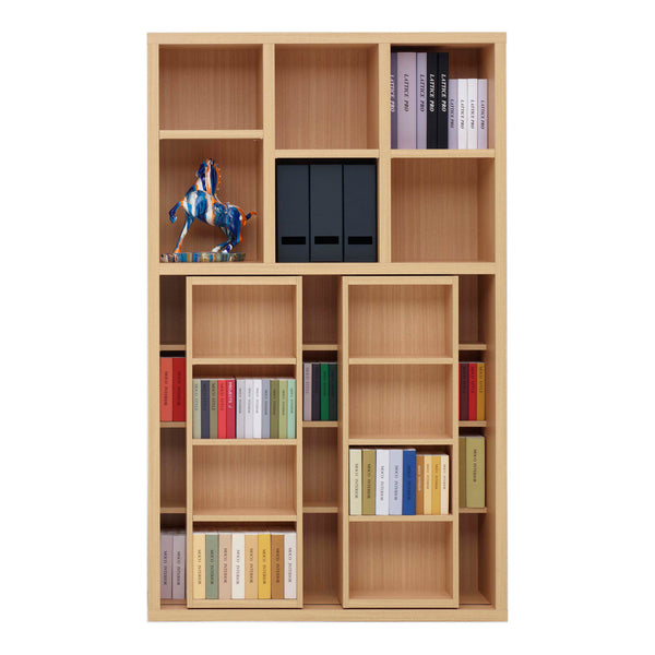 スライド書棚ハイタイプ上下回転設置日本製約幅110cm