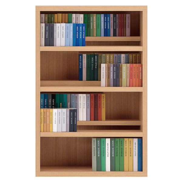 コミックシェルフ4段前後2列棚日本製約幅75cm