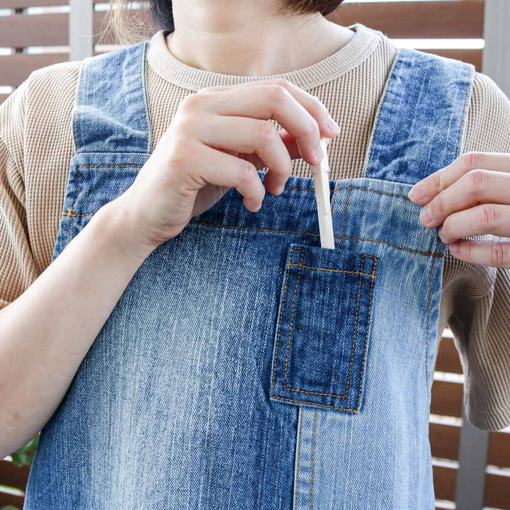 エプロンパッチワークデニムプルオーバーエプロン