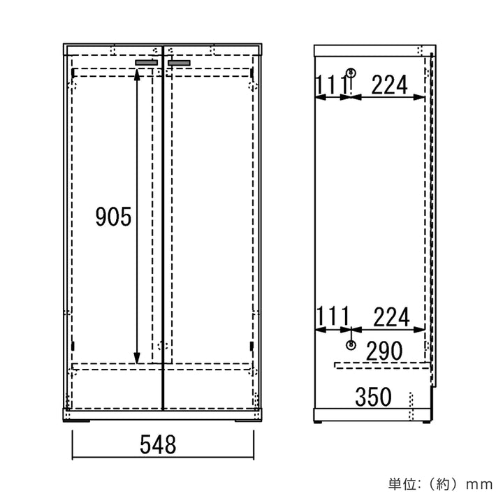 ハンガーラック板戸組合せ家具リビングシェルフ日本製幅60cm