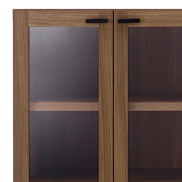 木製ラックガラス戸組合せ家具リビングシェルフ日本製幅60cm