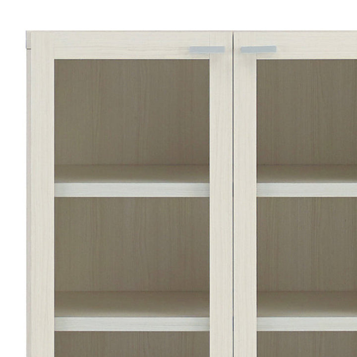 木製ラックガラス戸組合せ家具リビングシェルフ日本製約幅74cm