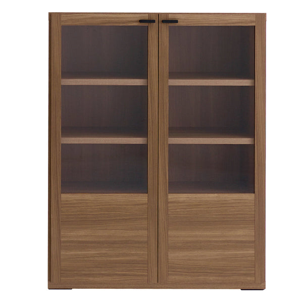 木製ラックガラス戸組合せ家具リビングシェルフ日本製幅90cm