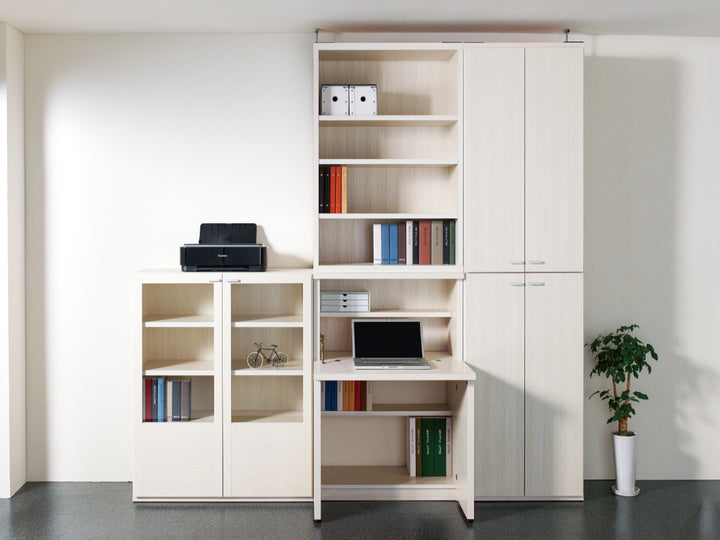 木製ラック4段2列組合せ家具リビングシェルフ日本製幅90cm