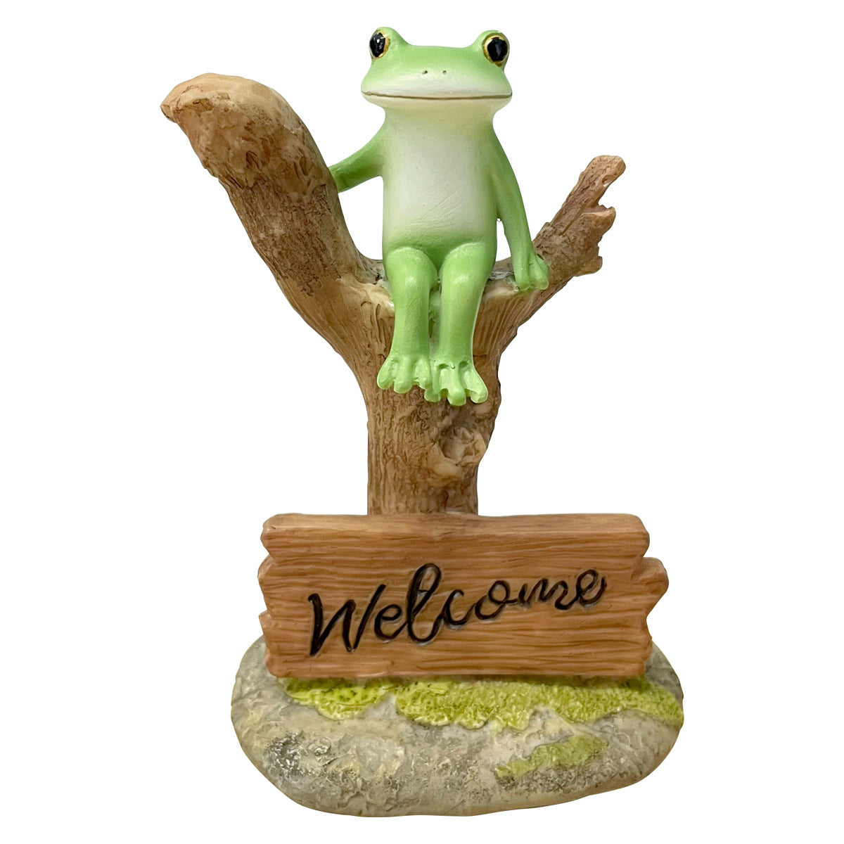 コポー Welcome 又木に乗るカエル カエル 置物 – ハウジー