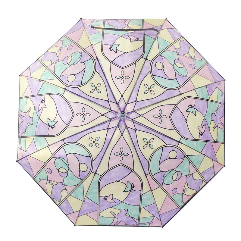 傘ステンドグラス猫と蝶レディース