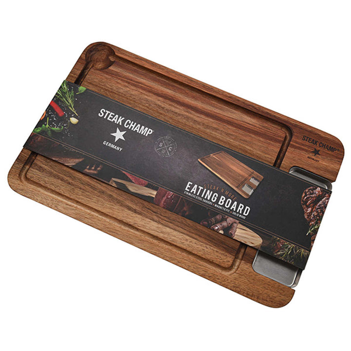 まな板STEAKEATINGBOARDW/STAINLESSSAUCERSアウトドア