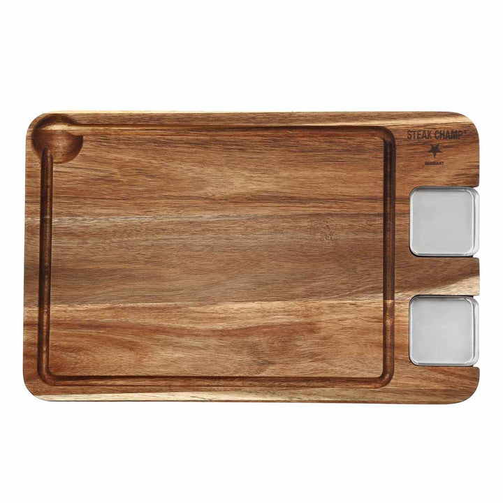 まな板STEAKEATINGBOARDW/STAINLESSSAUCERSアウトドア