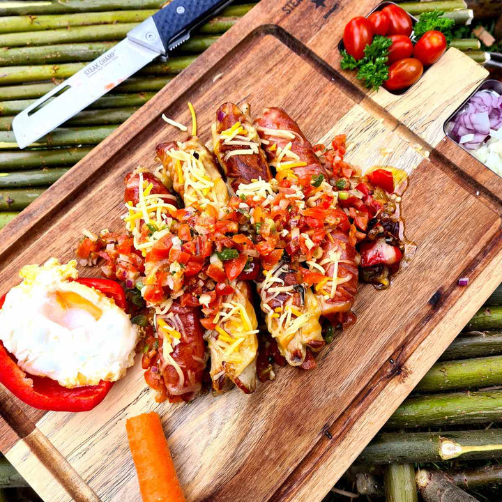 まな板STEAKEATINGBOARDW/STAINLESSSAUCERSアウトドア