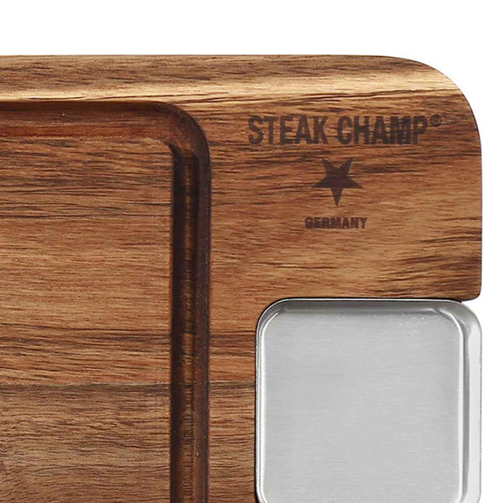 まな板STEAKEATINGBOARDW/STAINLESSSAUCERSアウトドア