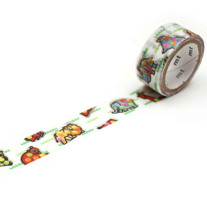 マスキングテープmt駄菓子あつまれ！動物ランドチョコ15mm×3ｍ