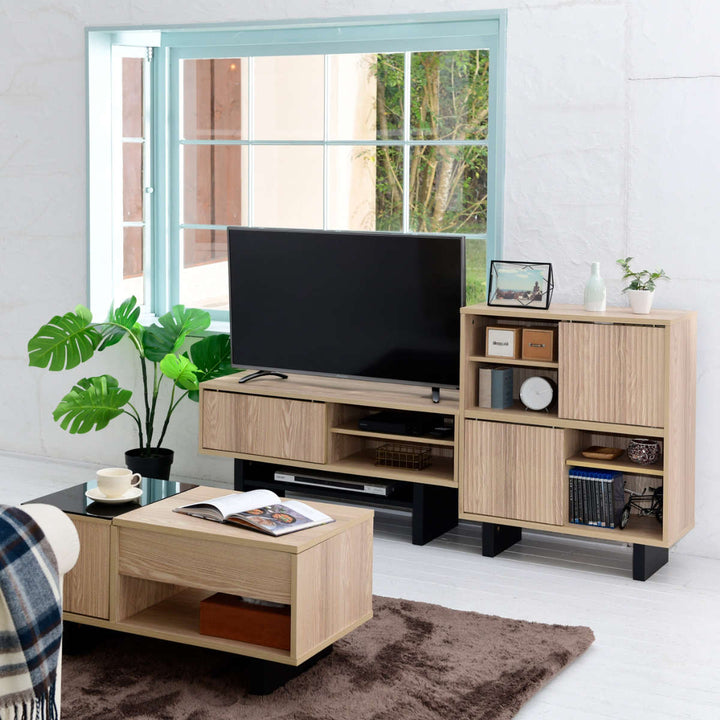 リビングシェルフ和モダン引戸幅67cm