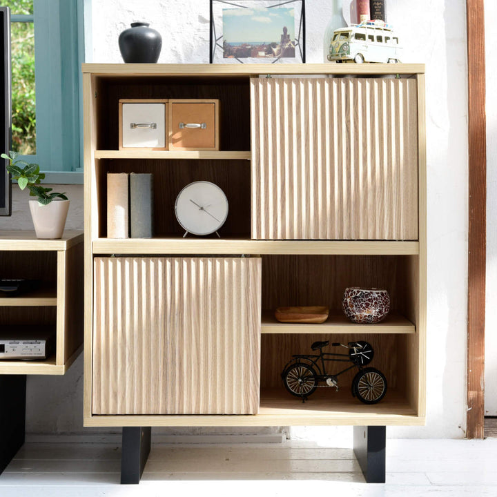 リビングシェルフ和モダン引戸幅67cm