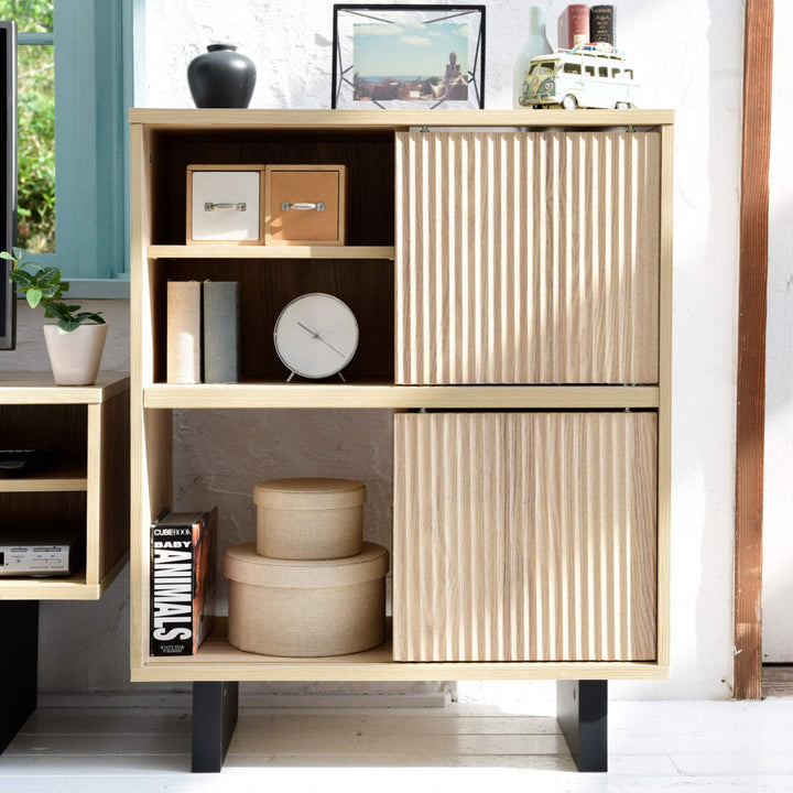 リビングシェルフ和モダン引戸幅67cm