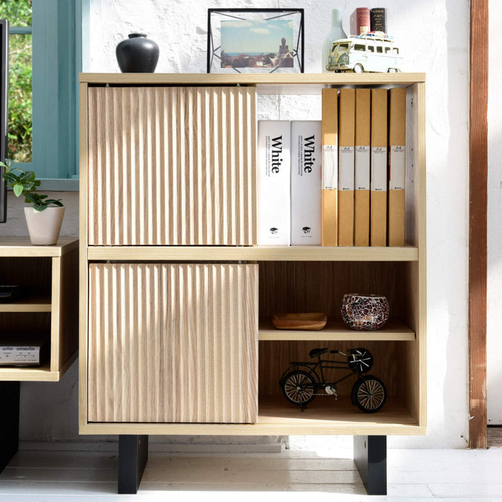 リビングシェルフ和モダン引戸幅67cm