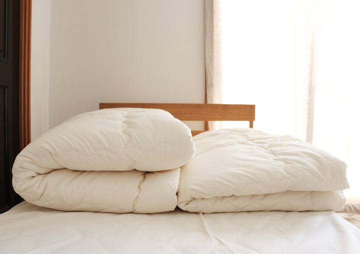 掛け布団シングルオーガニック綿生地混麻150×210cm日本製