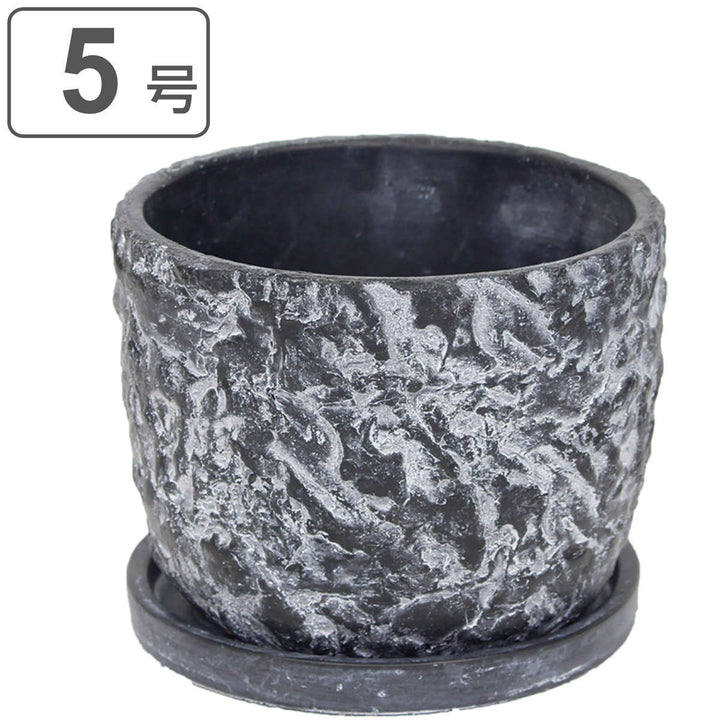 植木鉢ブラックストーンポットL5号