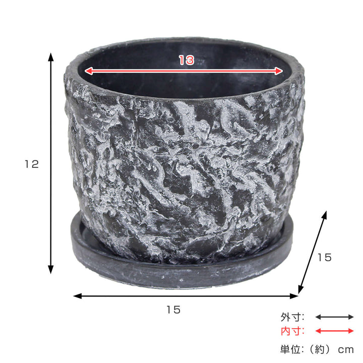 植木鉢ブラックストーンポットL5号