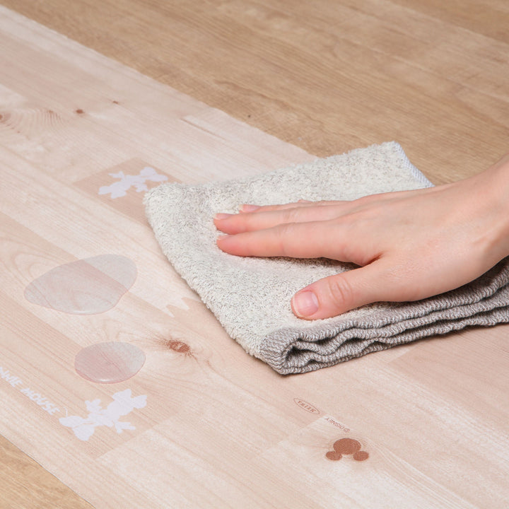 テーブルデコレーション30cm×150cmテーブルクロスウッドミッキーミニー木目調撥水加工ビニール日本製