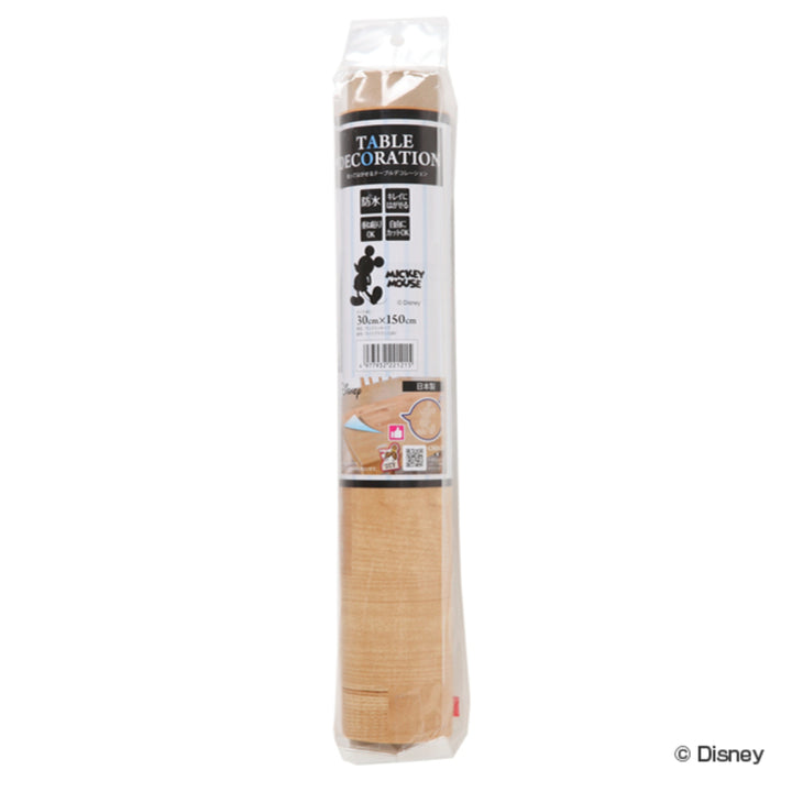 テーブルデコレーション30cm×150cmテーブルクロスウッドミッキーミニー木目調撥水加工ビニール日本製