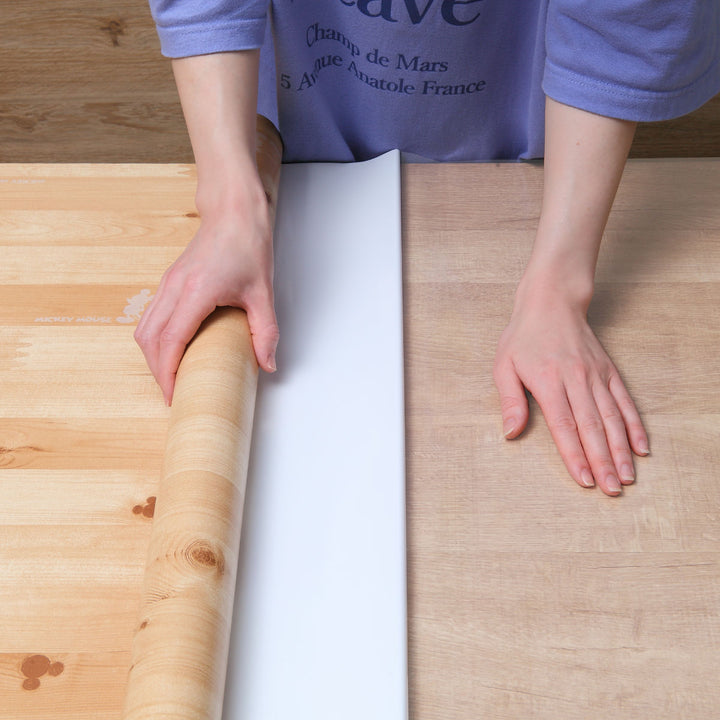 テーブルデコレーション90cm×150cmテーブルクロスウッドミッキーミニー木目調撥水加工ビニール日本製