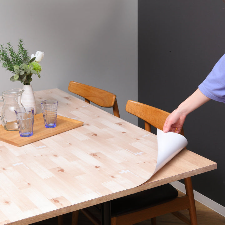 テーブルデコレーション90cm×150cmテーブルクロスウッドミッキーミニー木目調撥水加工ビニール日本製